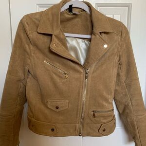 H&M Divided Suede Tan Moto Jacket